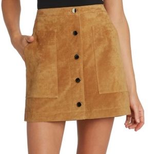 Willow and Clay Ashley Genuine Suede Button Front Skirt